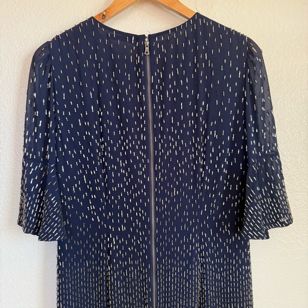 Alice + Olivia Thym Trumpet-Sleeve Shift Beaded Dress Size 8 - Picture 9 of 15